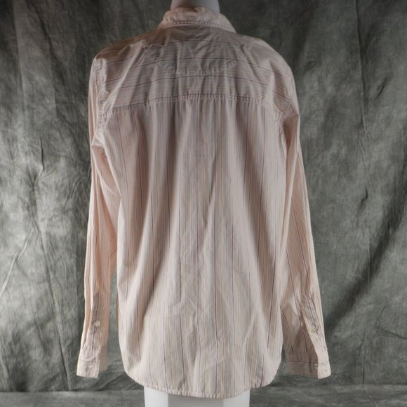EUC Liz Claiborne LIZWEAR Long Sleeve Striped Button Up BLOUSE Size MEDIUM  ANB - Picture 5 of 5